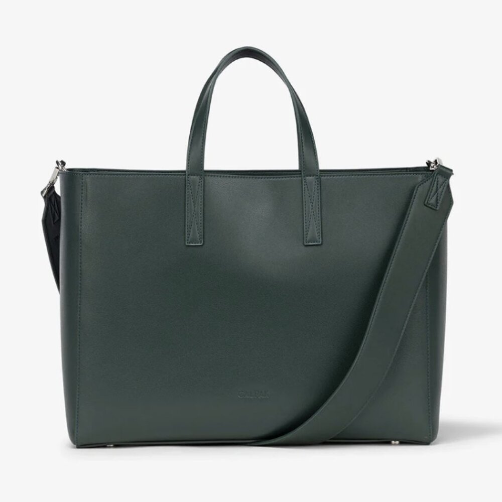 Calpak Haven Laptop Tote Womens Briefcase Satchel - Forest Green